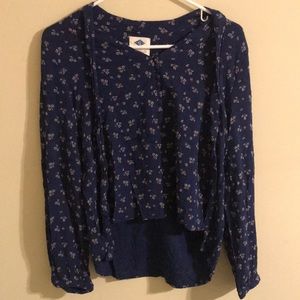 Navy blue floral low high top